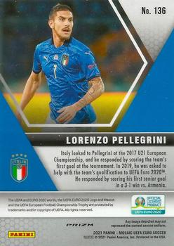 2021 Panini Mosaic UEFA EURO 2020 - Red Pulsar #136 Lorenzo Pellegrini Back