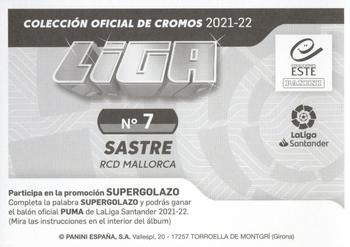 2021-22 Panini LaLiga Santander Este Stickers #7 Sastre Back