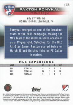 2021 Topps Chrome Sapphire Edition MLS #138 Paxton Pomykal Back