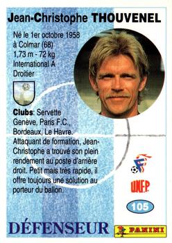 1994 Panini French League #105 Jean-Christophe Thouvenel Back