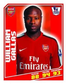 2008-09 Topps Premier League Sticker Collection #10 William Gallas Front