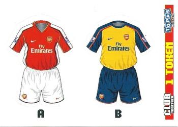 2008-09 Topps Premier League Sticker Collection #213A / 213B Arsenal FC Home/Away Kits Front