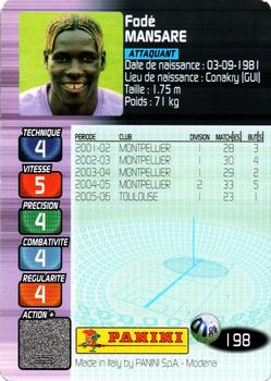 2006-07 Panini Derby Total Evolution #198 Fodé Mansare Back