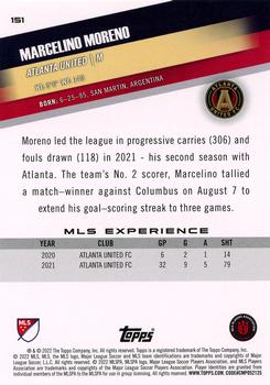 2022 Topps MLS #151 Marcelino Moreno Back