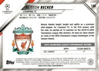 2021-22 Topps UEFA Champions League #180 Alisson Becker Back