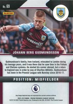 2021-22 Panini Prizm Premier League #69 Johann Berg Gudmundsson Back
