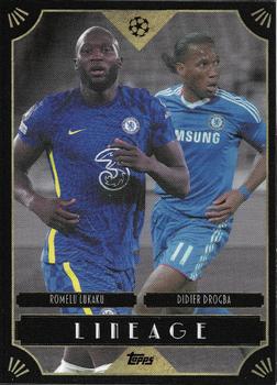 2021-22 Topps Deco UEFA Champions League - Lineage #NNO Didier Drogba / Romelu Lukaku Front