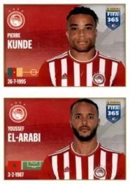 2022 Panini FIFA 365 The Golden World of Football #222a / 222b Pierre Kunde / Youssef El-Arabi Front