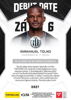 2021-22 SportZoo Fortuna:Liga - Debut Date Rookie #DR07 Emmanuel Tolno Back