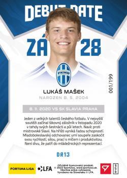 2021-22 SportZoo Fortuna:Liga - Debut Date Rookie Limited #DR13 Lukas Masek Back