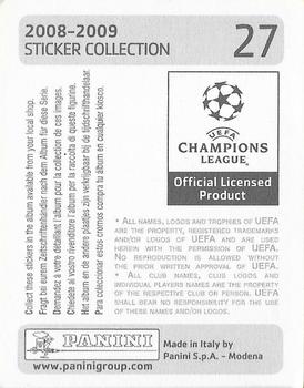 2008-09 Panini UEFA Champions League Stickers #27 Karim Zaza Back