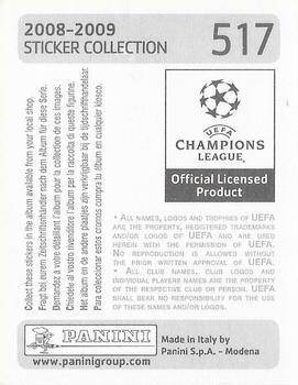 2008-09 Panini UEFA Champions League Stickers #517 Arthur Back