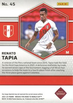 2021-22 Panini Mosaic Road to FIFA World Cup #45 Renato Tapia Back