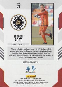 2021-22 Score Serie A - Red Lava #71 Jeroen Zoet Back