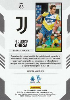 2021-22 Score Serie A - Red Lava #88 Federico Chiesa Back