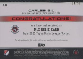 2022 Topps MLS - Relics Gold #R-CG Carles Gil Back