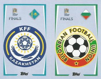 2022-23 Topps Road to UEFA Nations League Finals Sticker Collection #25A / 25B Kazakhstan Badge / Bulgaria Badge Front