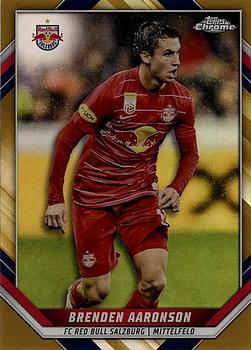 2021-22 Topps Chrome Red Bull Salzburg - Gold #BC-BA Brenden Aaronson Front