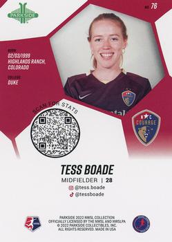 2022 Parkside NWSL #76 Tess Boade Back