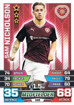 2015-16 Topps Match Attax SPFL #102 Sam Nicholson Front