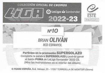 2022-23 Panini LaLiga Santander Este Stickers #10 Brian Olivan Back