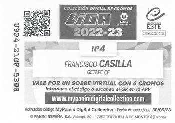 2022-23 Panini LaLiga Santander Este Stickers #4 Francisco Casilla Back
