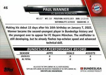 2021-22 Topps Chrome Bundesliga - Gold RayWave Refractors #46 Paul Wanner Back