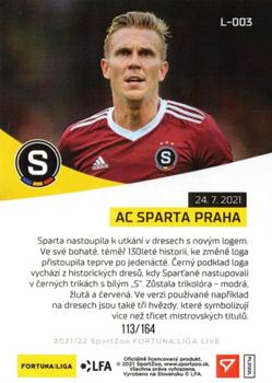 2021-22 SportZoo Live Fortuna:Liga #L-003 AC Sparta Praha Back