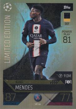 2022-23 Topps Match Attax UEFA Champions League & UEFA Europa League - Limited Edition #LE 11 Nuno Mendes Front