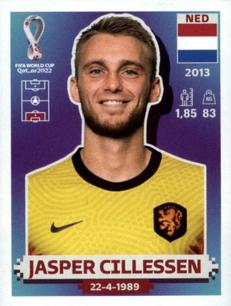 2022 Panini FIFA World Cup: Qatar 2022 Stickers (Blue Fronts w/ White Border) #NED4 Jasper Cillessen Front