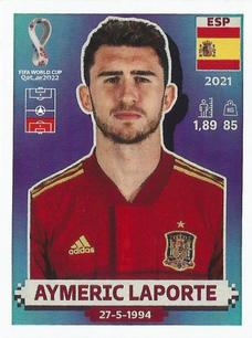 2022 Panini FIFA World Cup: Qatar 2022 Stickers (Blue Fronts w/ White Border) #ESP8 Aymeric Laporte Front