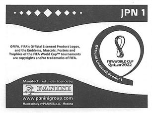2022 Panini FIFA World Cup: Qatar 2022 Stickers (Blue Fronts w/ White Border) #JPN1 Team Shot Back