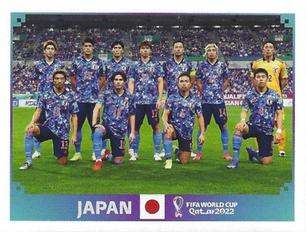 2022 Panini FIFA World Cup: Qatar 2022 Stickers (Blue Fronts w/ White Border) #JPN1 Team Shot Front