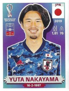 2022 Panini FIFA World Cup: Qatar 2022 Stickers (Blue Fronts w/ White Border) #JPN6 Yuta Nakayama Front