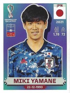 2022 Panini FIFA World Cup: Qatar 2022 Stickers (Blue Fronts w/ White Border) #JPN8 Miki Yamane Front