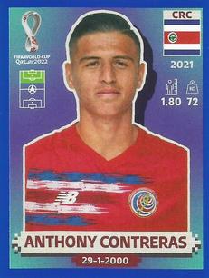 2022 Panini FIFA World Cup: Qatar 2022 Stickers (Blue Fronts w/ White Border) - Blue #CRC18 Anthony Contreras Front