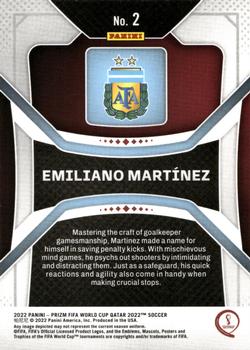 2022 Panini Prizm FIFA World Cup Qatar #2 Emiliano Martínez Back