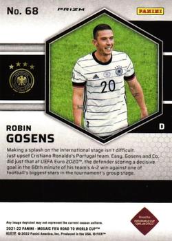 2021-22 Panini Mosaic Road to FIFA World Cup - Blue Pulsar #68 Robin Gosens Back