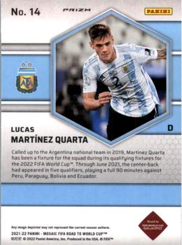 2021-22 Panini Mosaic Road to FIFA World Cup - Red Pulsar #14 Lucas Martinez Quarta Back