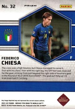 2021-22 Panini Mosaic Road to FIFA World Cup - Red Pulsar #32 Federico Chiesa Back