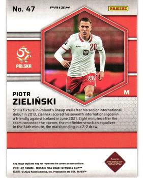 2021-22 Panini Mosaic Road to FIFA World Cup - Red Pulsar #47 Piotr Zielinski Back