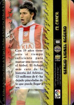 2007-08 Mundicromo Sport S.L. Las fichas de la Liga #188v Agüero Back