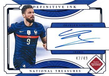 2022 Panini National Treasures FIFA Road to World Cup - Definitive Ink Sapphire #DI-OG Olivier Giroud Front