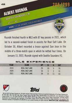 2022 Topps Chrome MLS - Aqua Lava #48 Albert Rusnák Back