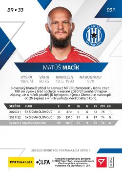 2022-23 SportZoo Fortuna:Liga #91 Matus Macik Back