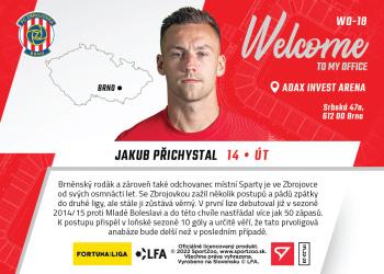 2022-23 SportZoo Fortuna:Liga - Welcome To My Office #WO-18 Jakub Prichystal Back