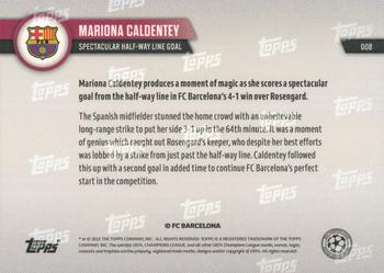 2022-23 Topps Now UEFA Women's Champions League #008 Mariona Caldentey Back