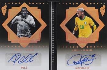 2022 Panini Eminence FIFA World Cup - Passing the Torch Gold #PT-BRA Pele / Neymar Jr Front