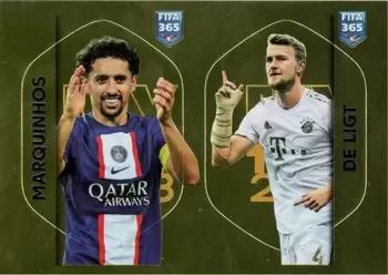 2023 Panini FIFA 365 The Golden World of Football - My Golden Team #MAR-MDL Marquinhos / Matthijs de Ligt Front