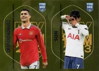 2023 Panini FIFA 365 The Golden World of Football - My Golden Team #RON-SON Cristiano Ronaldo / Heung-min Son Front